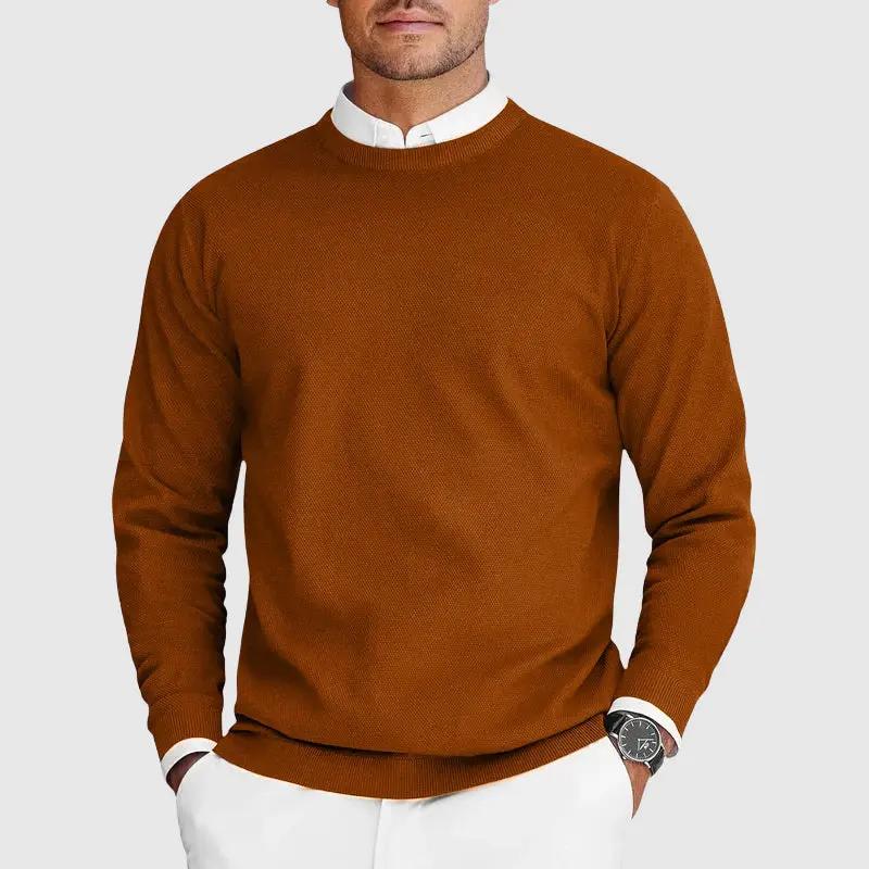 Men’s Tailored Crewneck Sweater – Signature Knit Design SPECTER LONDON