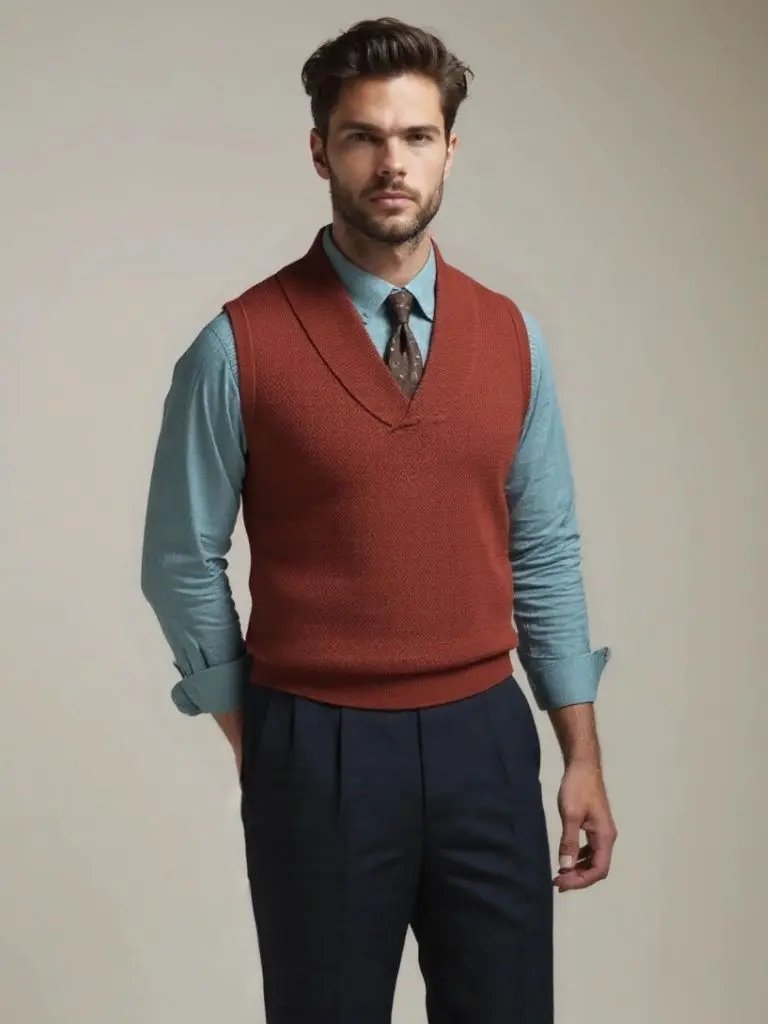 Men’s Knit Sweater – British Vest Waistcoat Casual Everyday Knitwear SPECTER