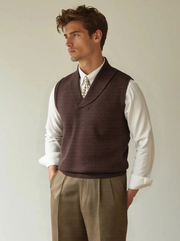 Men’s Knit Sweater – British Vest Waistcoat Casual Everyday Knitwear SPECTER