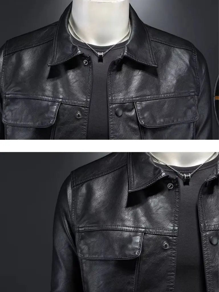 Men’s Leather Jacket – Bronze Rebel Classic Moto Style SPECTER