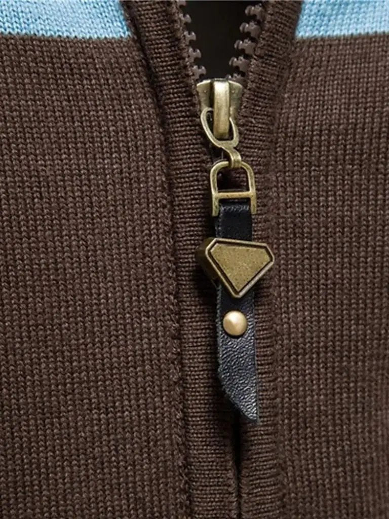 Men’s Knit Cardigan Sweater – Zipper Standing Collar Casual Everyday Knitwear SPECTER