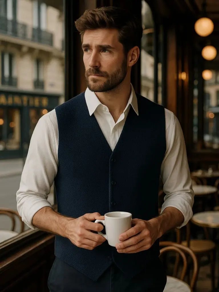 Men’s Cashmere Sweater – Vest Soft Luxury Knit SPECTER