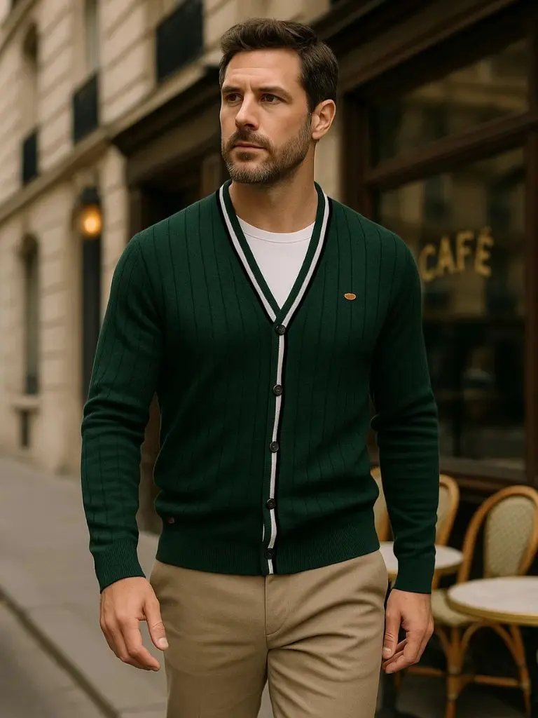 Men’s Cardigan Sweater – Cotton Button Casual Everyday Knitwear SPECTER