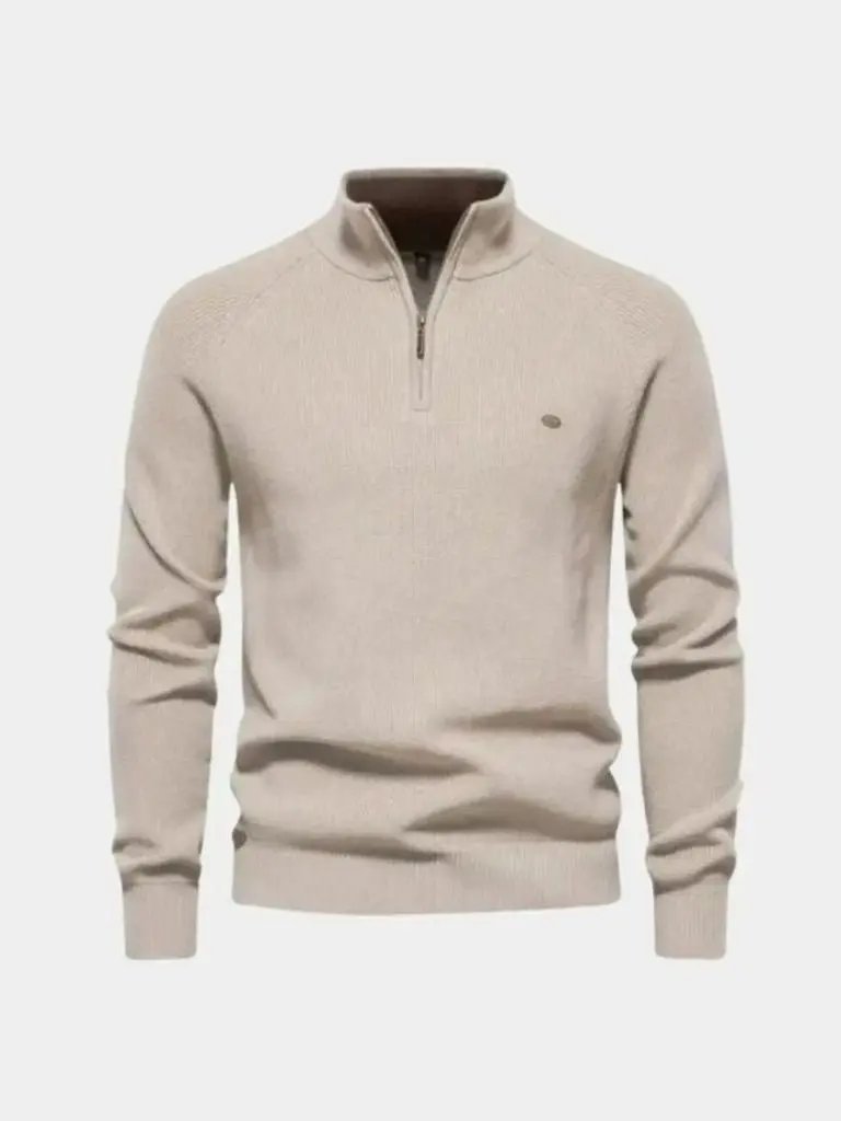 Men’s Knit Sweater – Elegant Quarter Zip Casual Everyday Knitwear SPECTER