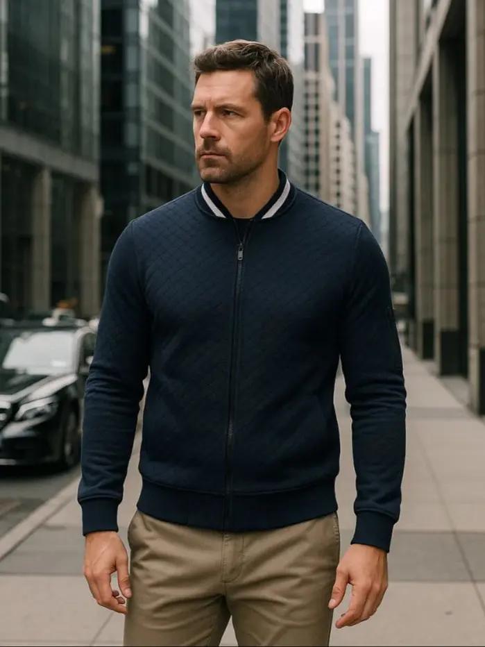 Men’s Bomber Jacket – Textured Minimalist Streetwear Modern Streetwear Fit SPECTER