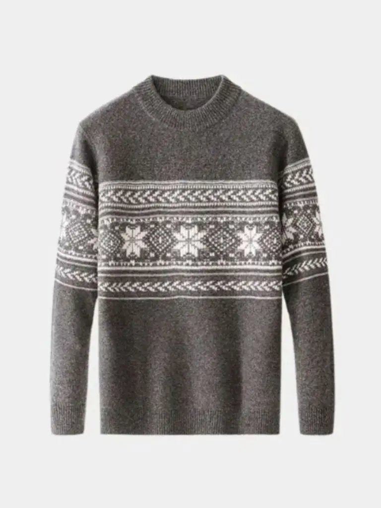 Men’s Knit Sweater – Wool Fair Isle Casual Everyday Knitwear SPECTER