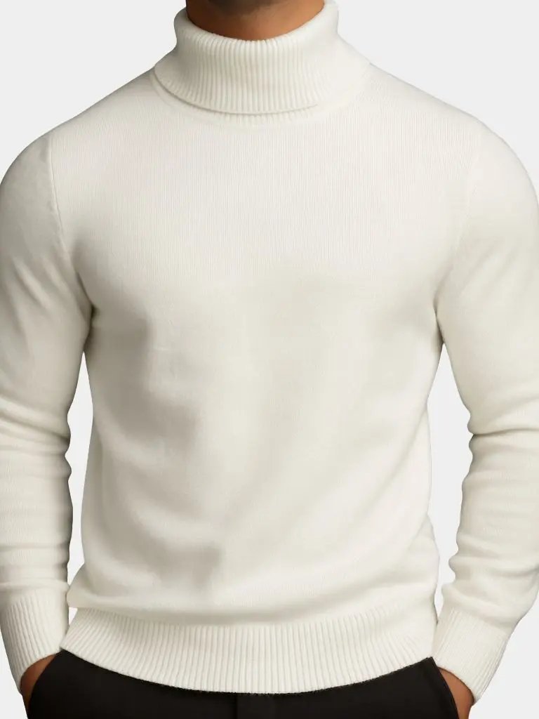 Men’s Sweater – Aurelius Wool Turtleneck Modern Everyday Design SPECTER