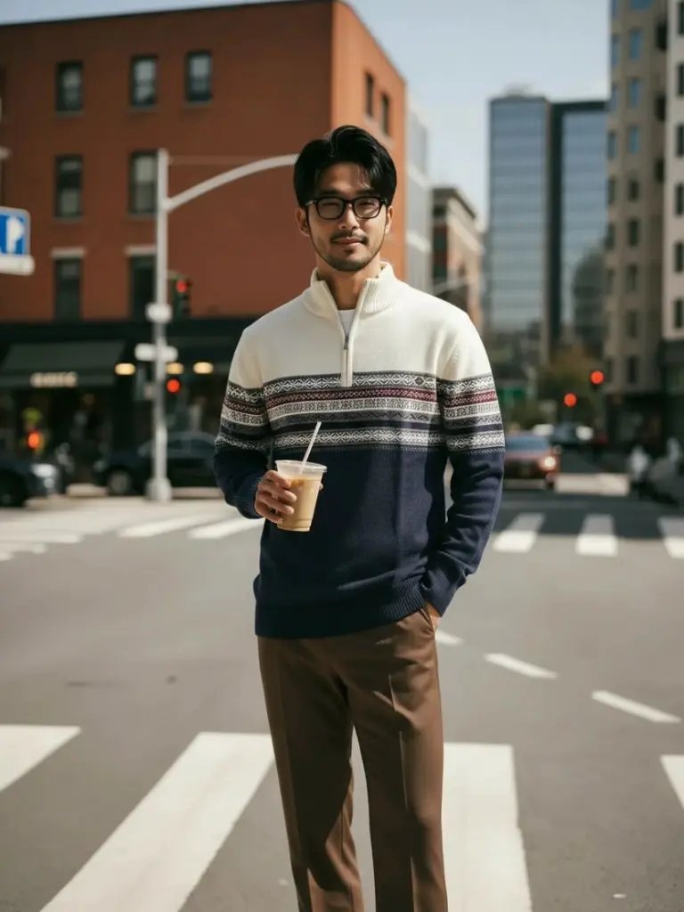 Men’s Knit Sweater – Half Zip Pullover Casual Everyday Knitwear SPECTER