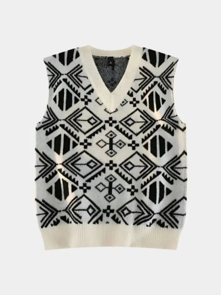Men’s Knit Sweater – Academic Retro Vest Casual Everyday Knitwear SPECTER