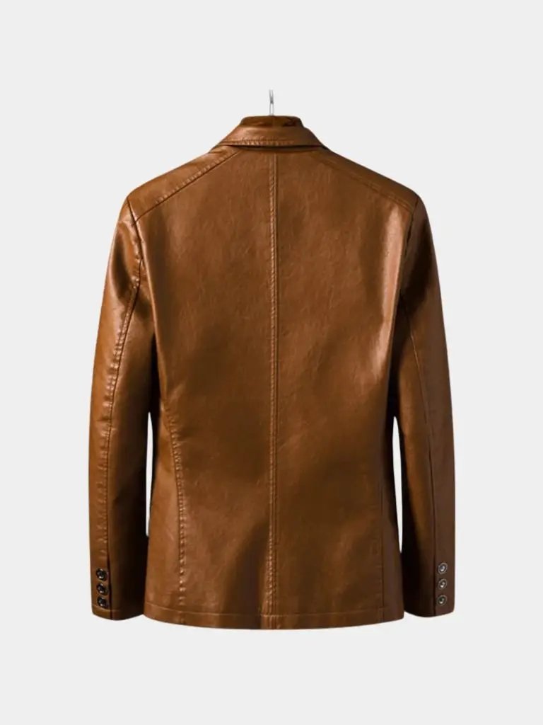 Men’s Leather Jacket – Bold Caramel Classic Moto Style SPECTER