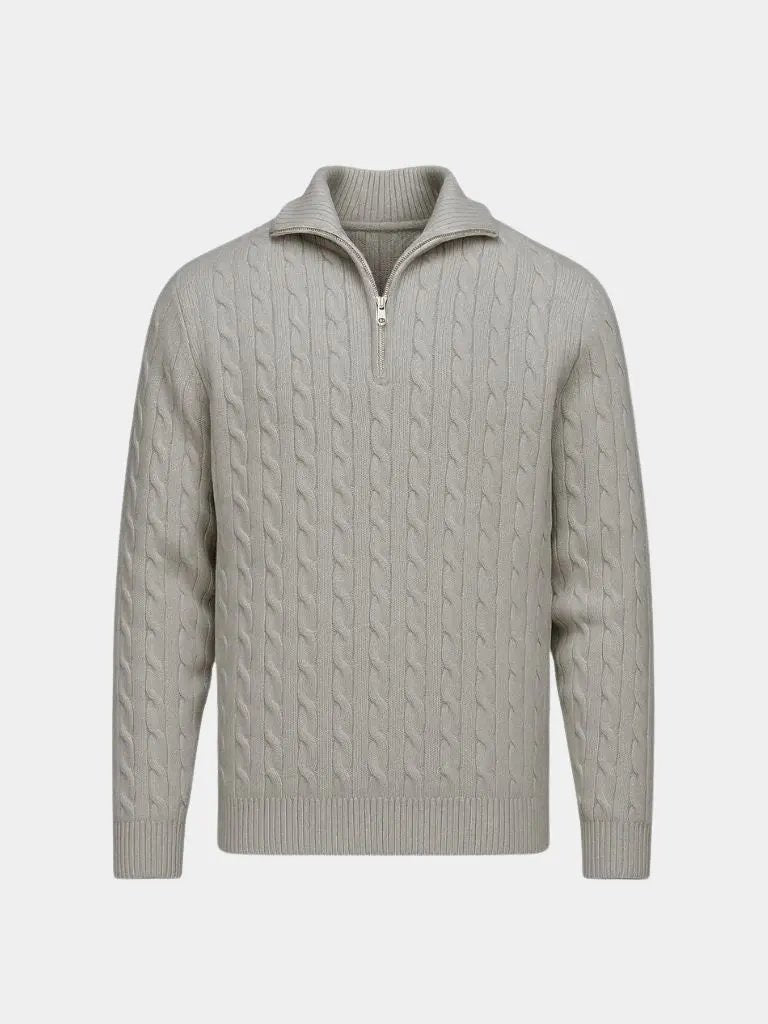 Men’s Knit Knit Sweater – Premium Cable Zip Casual Everyday Knitwear SPECTER