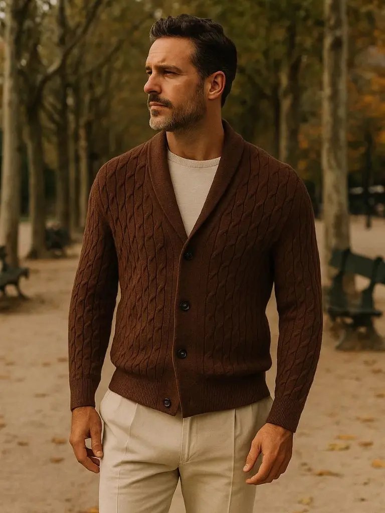 Men’s Cardigan Sweater – Cozy Casual Everyday Knitwear SPECTER