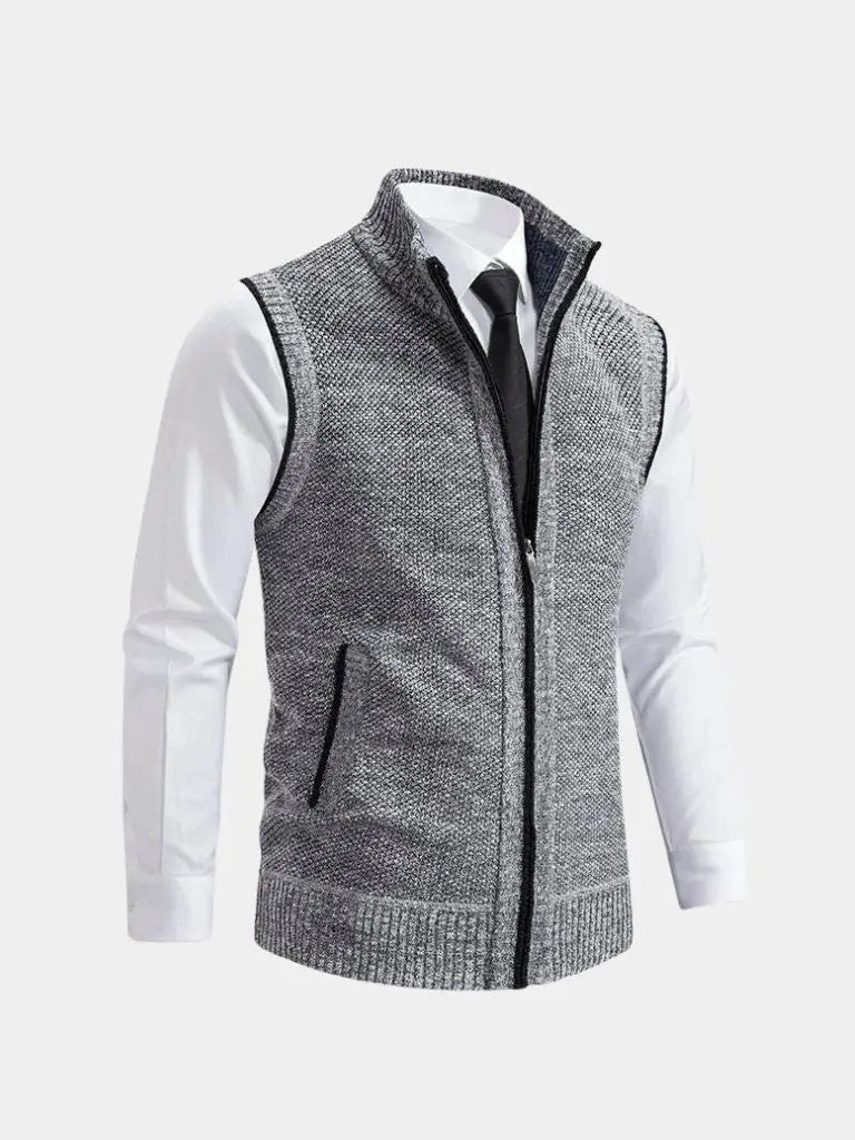 Men’s Full-Zip Sweater Vest – Modern Layered Style SPECTER LONDON