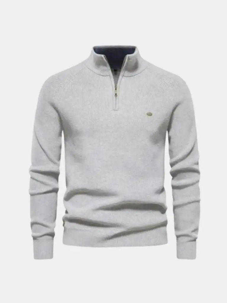 Men’s Knit Sweater – Elegant Quarter Zip Casual Everyday Knitwear SPECTER