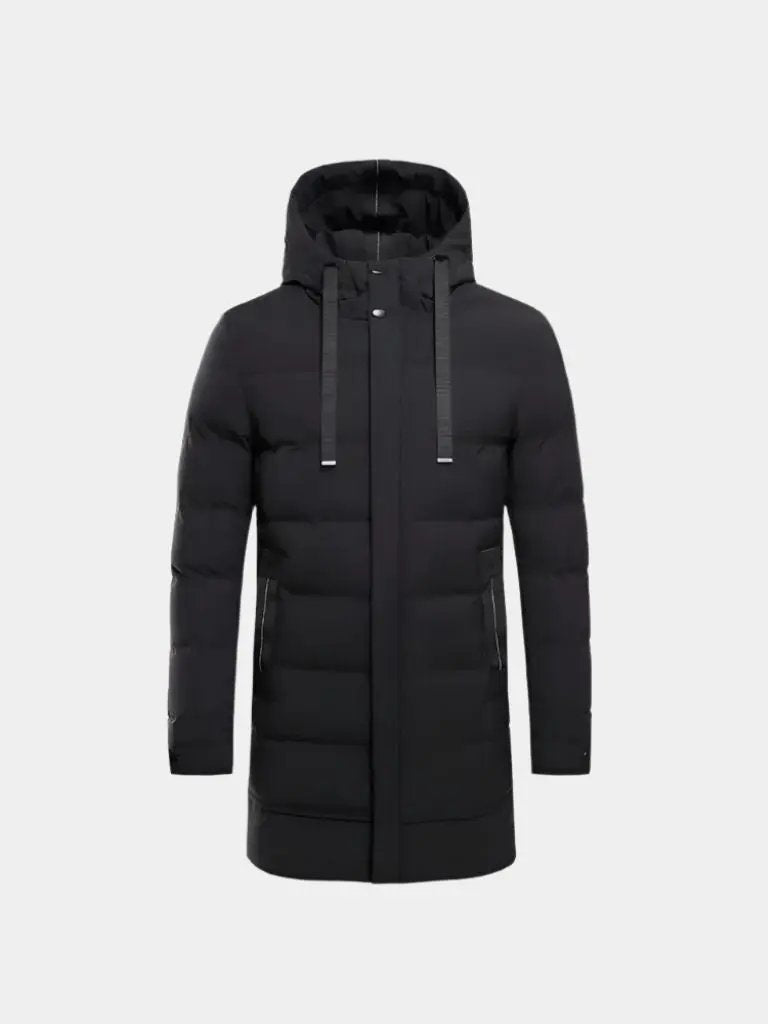 Men’s Puffer Jacket – Minimalist Long Quilted Winter Warmth SPECTER