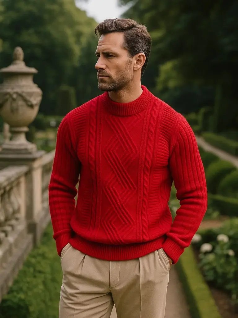 Men’s Knit Sweater – Minimalist Textured Casual Everyday Knitwear SPECTER